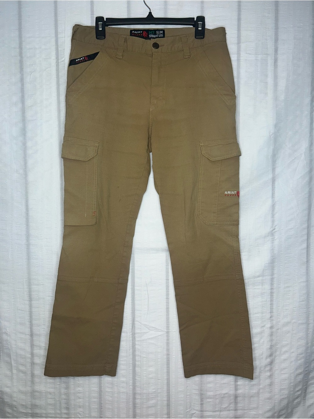 Ariat Jeans Mens 32x30 M7 Slim Fit Straight Leg Work Cargo Pants Stretch Faded
